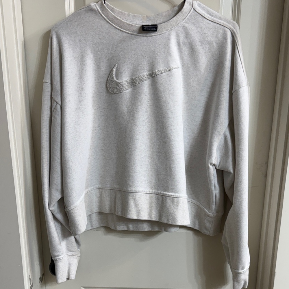 Nike Oversized Cropped Women's Light Cream/Gray Sweatshirt